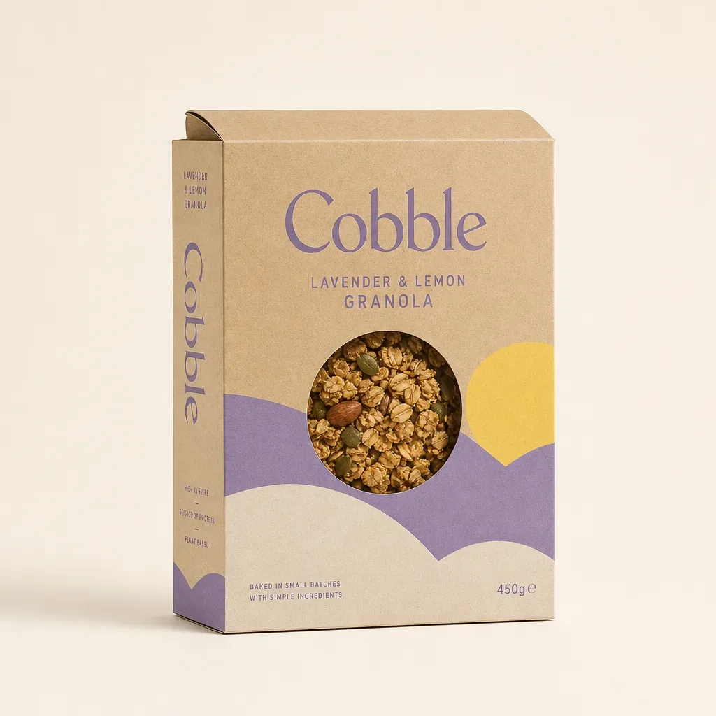 Underside of crash lock cereal boxes showing the glued locking base