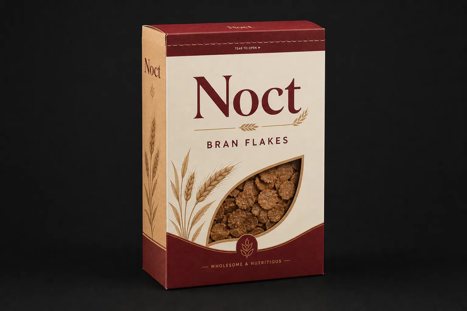 Easy-open carton for bran cereal boxes