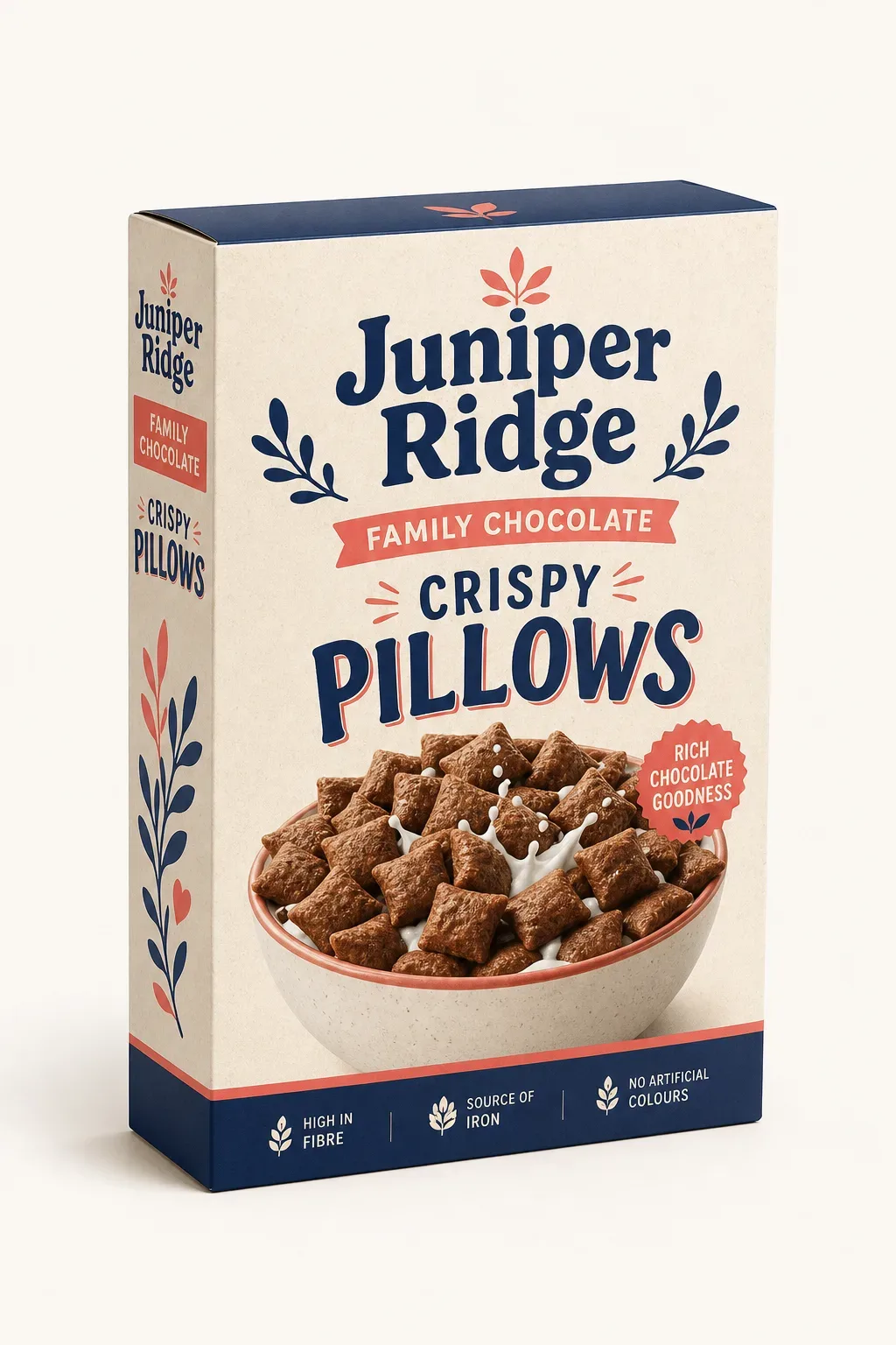 Bright family chocolate cereal carton