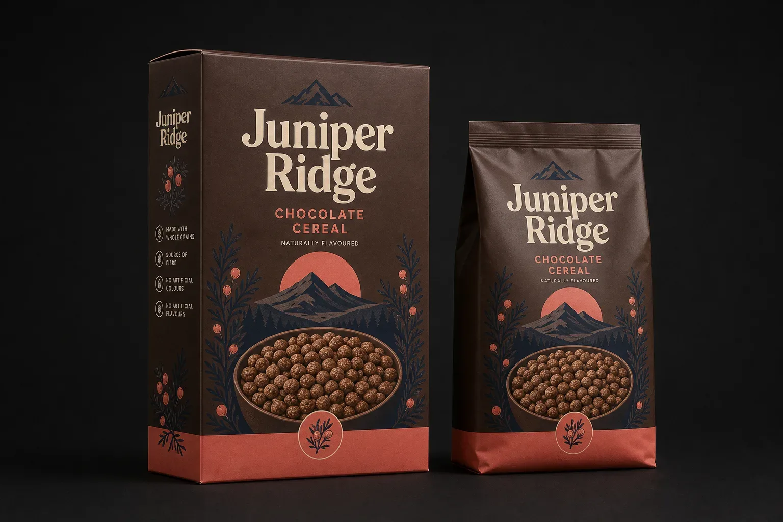 Carton and barrier bag for chocolate cereal boxes