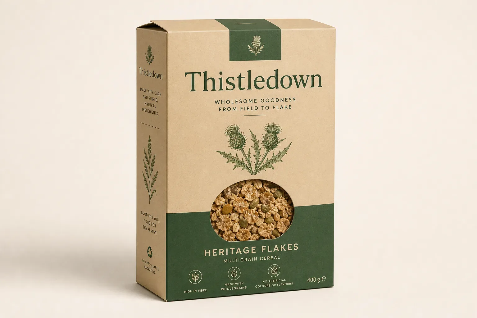 Kraft carton for cereal