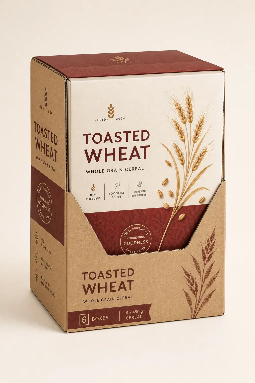 Display-ready cereal shipper