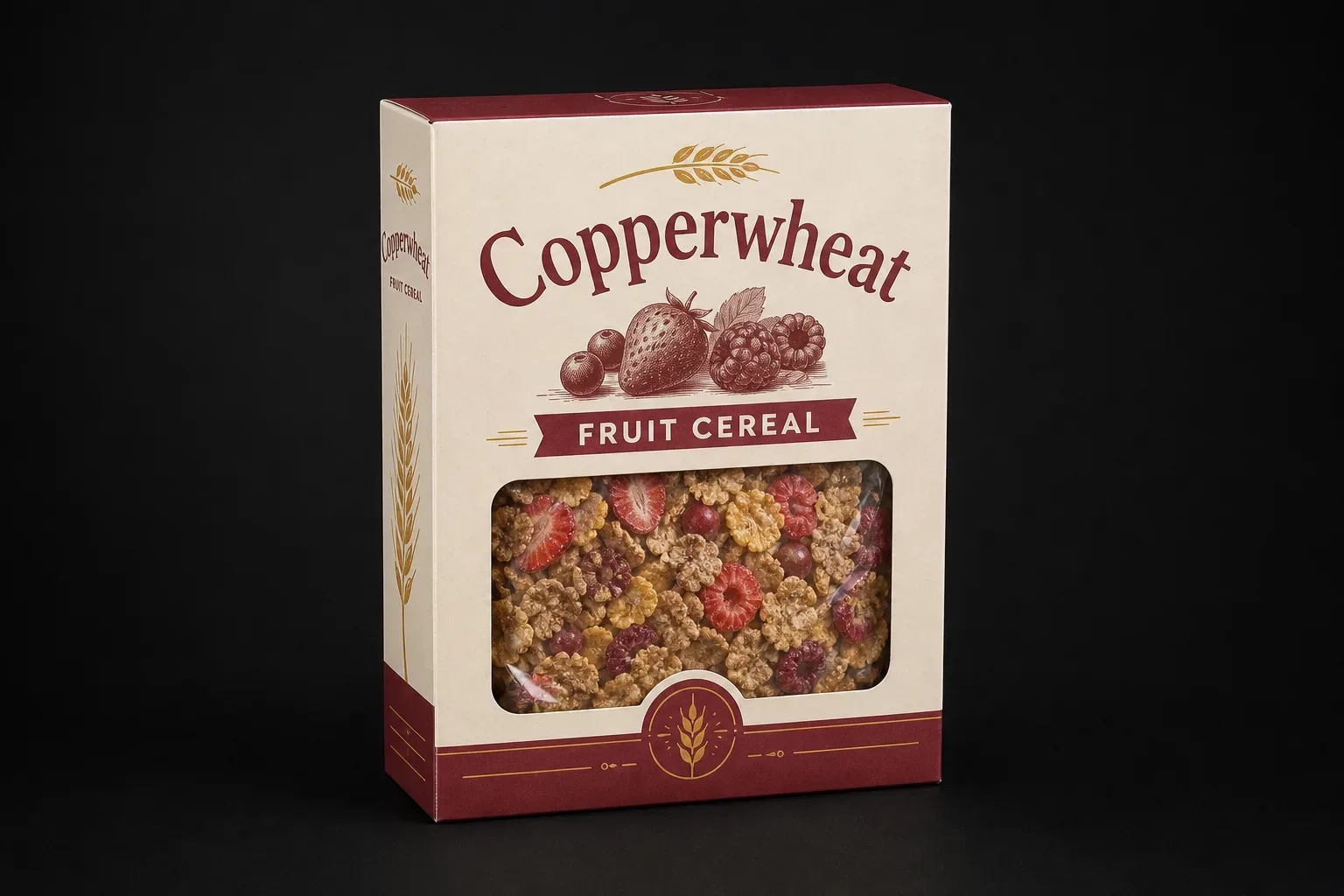 Window carton for fruit cereal boxes