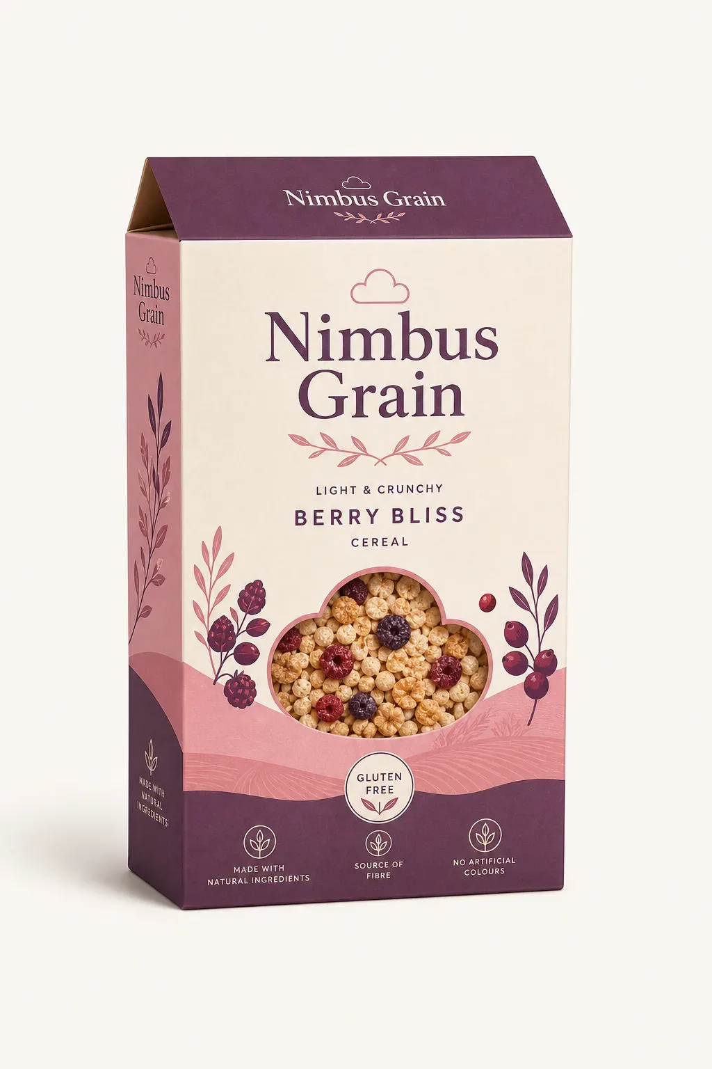 Mainstream cereal carton with a gluten-free badge