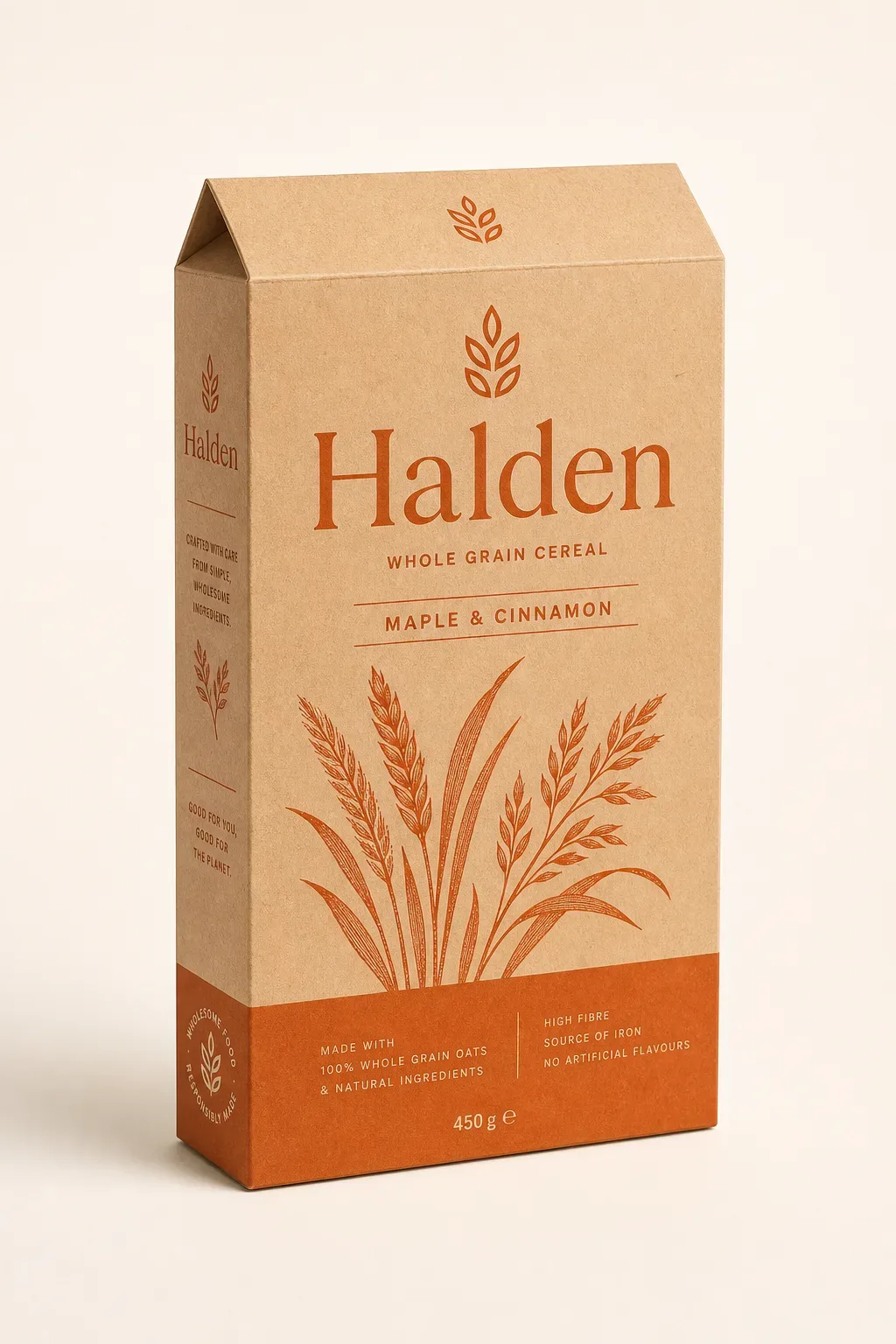 Kraft cereal box, three-quarter view