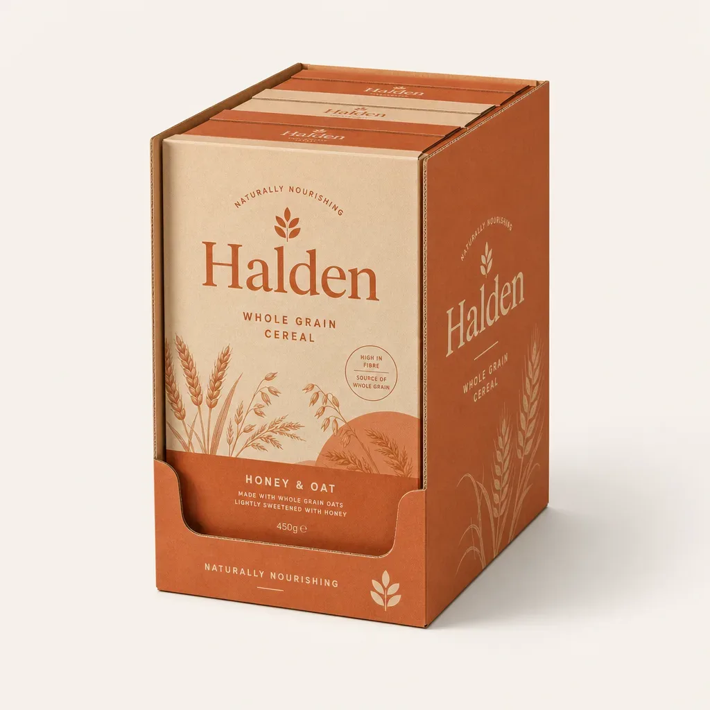 Display-ready carton cereal box