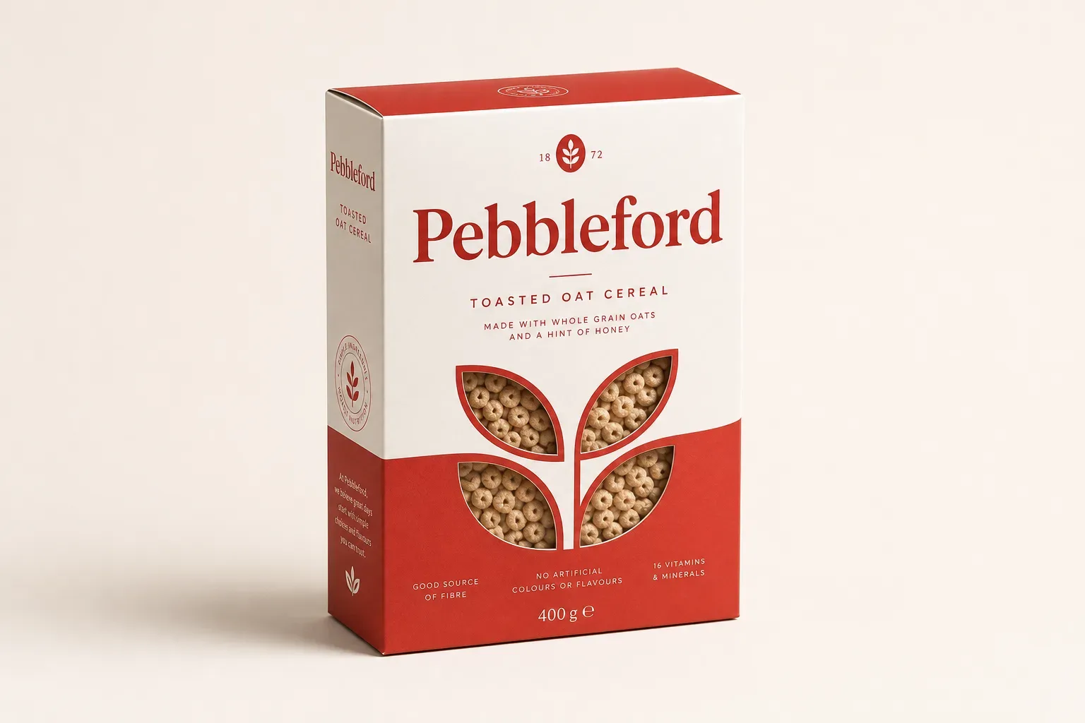 Debossing on a cereal carton, macro