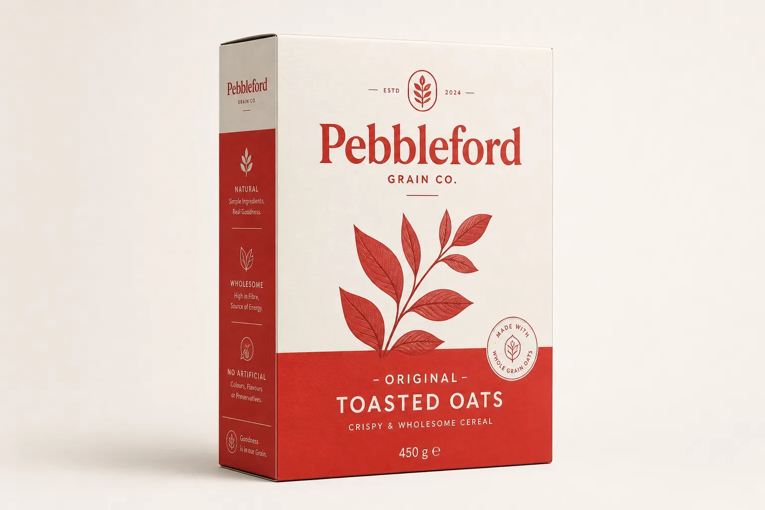 Embossing on a cereal carton, macro