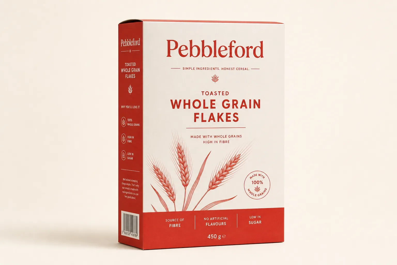 Matte lamination on a cereal carton, macro