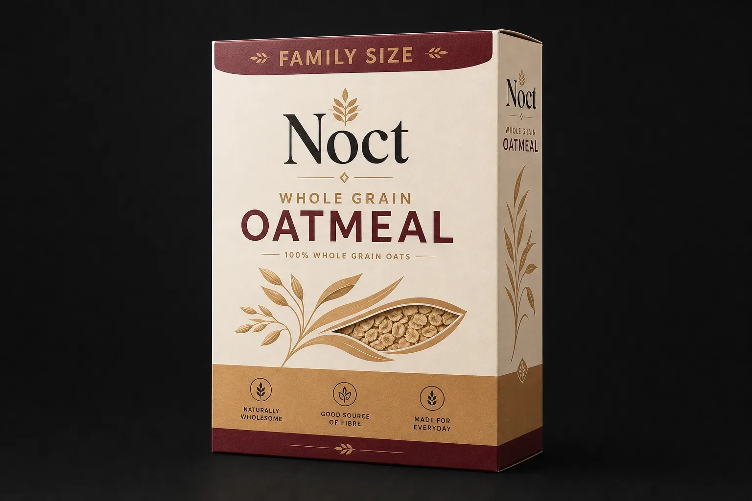 Family-size carton for oatmeal and porridge boxes