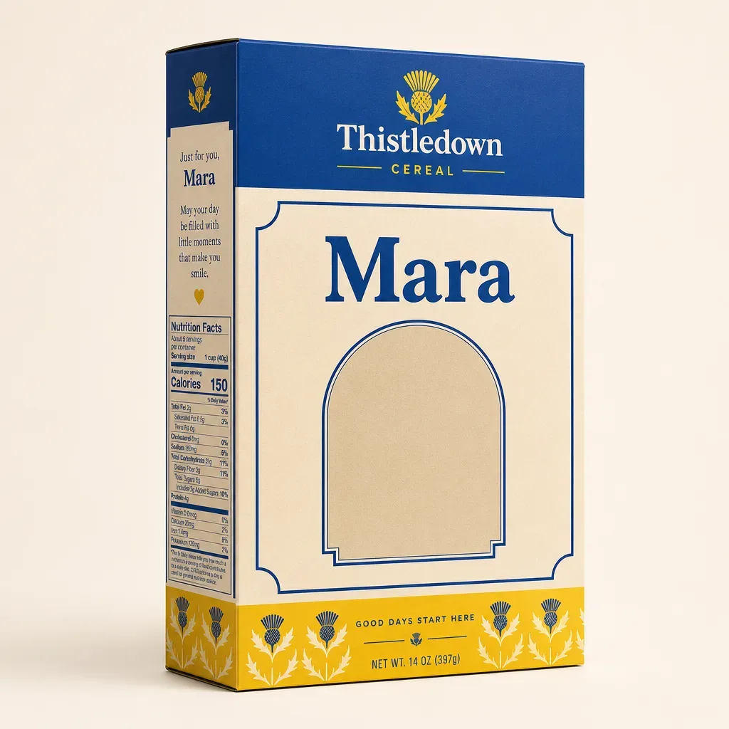 Personal message area on the side of a cereal box