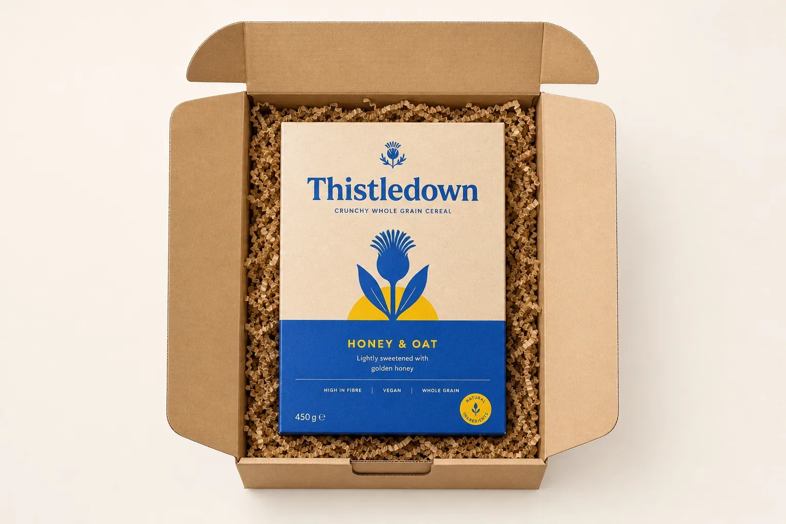 Personalized cereal carton in a mailer box