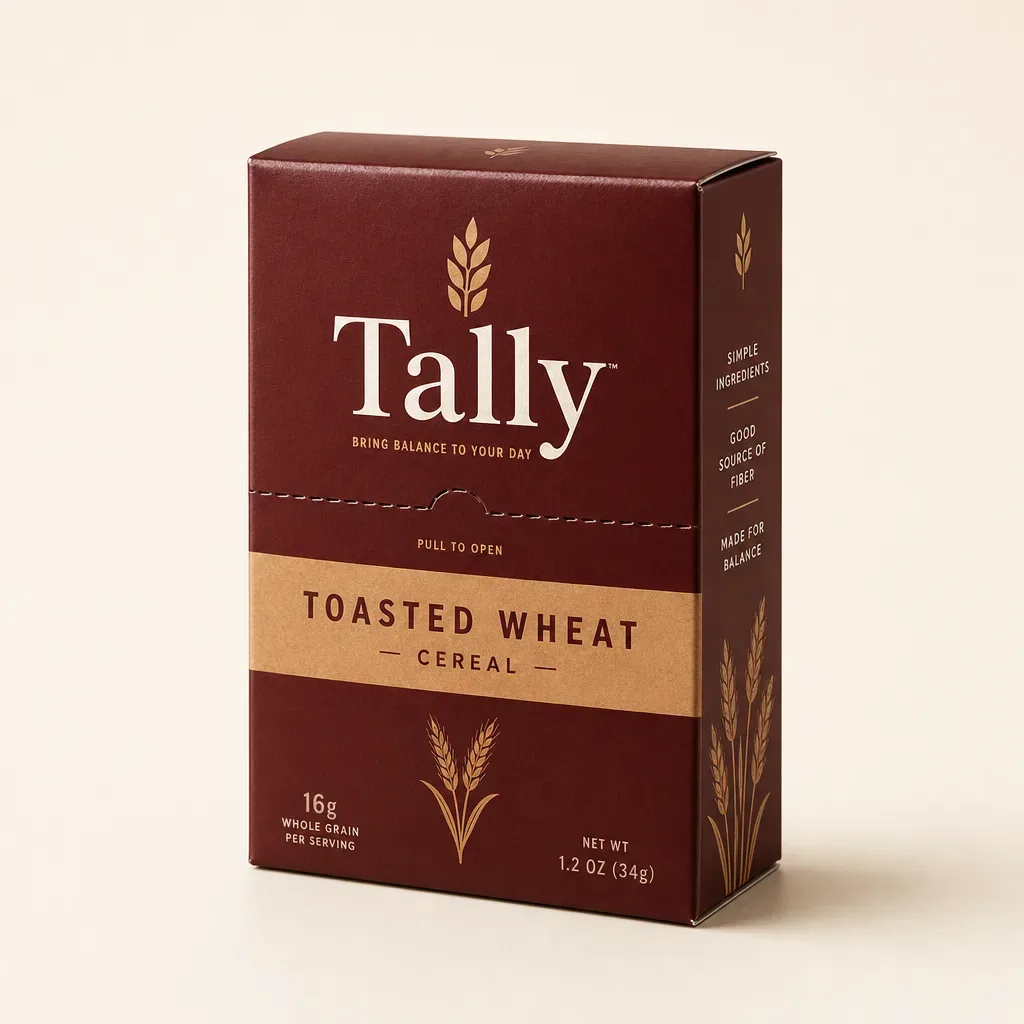 Single serve cereal boxes — sealed portion carton, three-quarter view