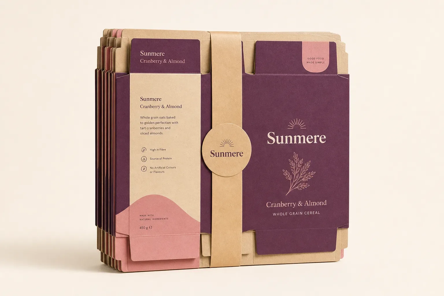 Stack of flat-packed snap-lock cereal cartons
