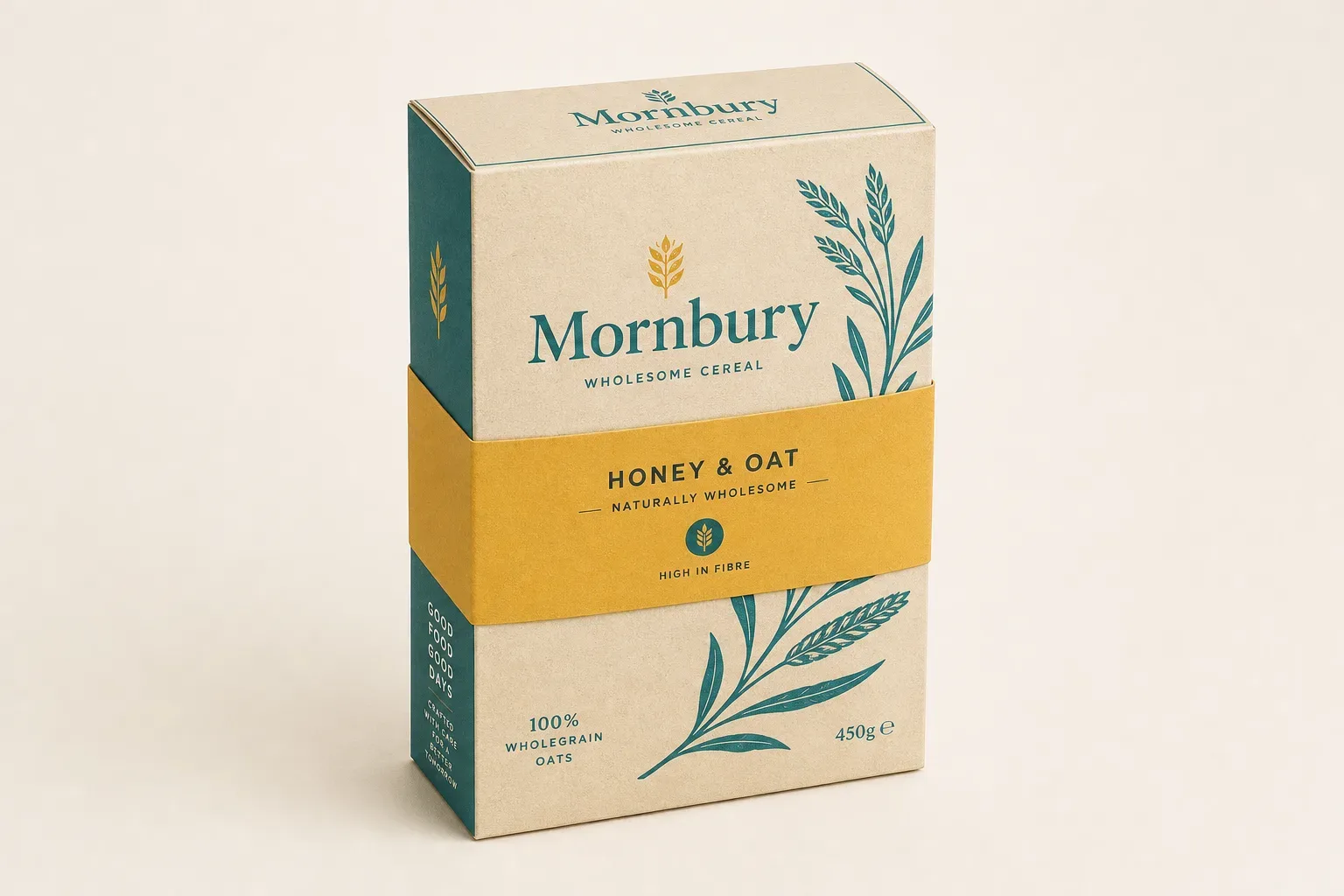 Two-piece cereal subscription box with a paper band